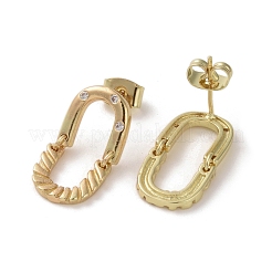 Brass Micro Pave Cubic Zirconia Dangle Stud Earrings&nbsp;EJEW-H308-07G