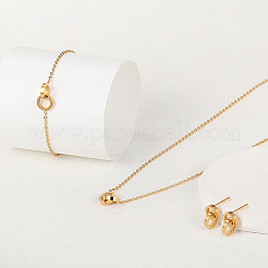 Stainless Steel Double Interlocking Ring Jewelry Set&nbsp;JG9167-2