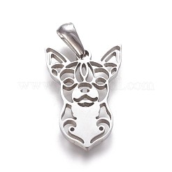 Tarnish Resistant 304 Stainless Steel Puppy Pendants&nbsp;X-STAS-F219-05P