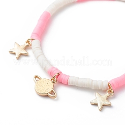 3Pcs 3 Styel Glass Seed & Polymer Clay Beaded Stretch Bracelets Set&nbsp;BJEW-JB08854-02
