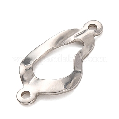 304 Stainless Steel Textured Links Connector Charms&nbsp;STAS-K302-02B-P