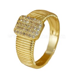 Brass Micro Pave Clear Cubic Zirconia Finger Rings&nbsp;FS-WGEE21A-04
