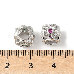 Brass Micro Pave Cubic Zirconia European Bead&nbsp;KK-U067-01P
