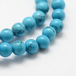 Synthetic Turquoise Round Beads Stretch Bracelets&nbsp;BJEW-G550-08-6mm