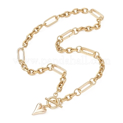 304 Stainless Steel Heart Pendant OT Necklaces for Women&nbsp;NJEW-JN05632