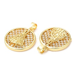 Rack Plating Brass Micro Pave Cubic Zirconia Pendants&nbsp;KK-A185-33G