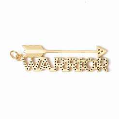 Rack Plating Brass Micro Pave Black & Clear Cubic Zirconia Pendants&nbsp;KK-M229-04G