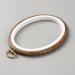 PP & PVC Plastic Imitation Wood Cross Stitch Embroidery Hoops&nbsp;DIY-WH20055-058B-01