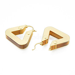 Brass Multi-Layer Triangle Hoop Earrings for Women&nbsp;EJEW-N011-90