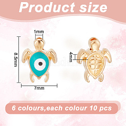 60Pcs 6 Colors Golden Tone Alloy Enamel Beads&nbsp;ENAM-AR0001-53