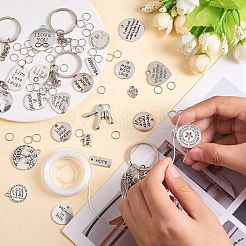 DIY Motivation Word Charm Keychain Making Kit&nbsp;DIY-SZ0008-38
