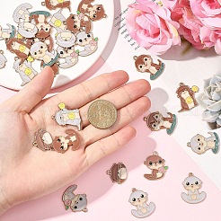 30Pcs 10 Colors Alloy Enamel Pendants&nbsp;ENAM-YW0006-55