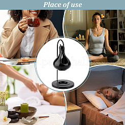 Ceramic Teardrop Candle Holder Oil Burner with Iron Rack&nbsp;DJEW-WH0015-116B