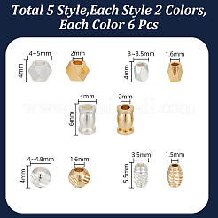 60Pcs 10 Styles Brass Spacer Beads&nbsp;KK-AR0001-90