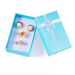 Rectangle Paper Jewelry Storage Gift Boxes with Bowknot&nbsp;CON-TAC0014-09B