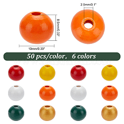 300Pcs 6 Colors Spray Painted Wood Beads&nbsp;WOOD-PH0002-54