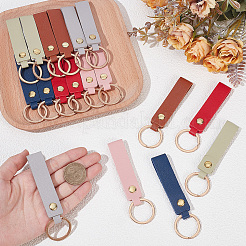 18Pcs 6 Colors PU Leather Keychains&nbsp;KEYC-SC0002-02