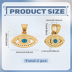 2Pcs 304 Stainless Steel Enamel Pendants&nbsp;STAS-LP0004-21