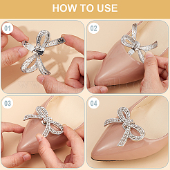 6Pcs 3 Styles Bowknot Alloy Rhinestone Shoe Decorations&nbsp;FIND-CP0002-22A