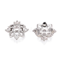 Brass Micro Pave Clear Cubic Zirconia Bead Caps&nbsp;KK-Q071-10P-02