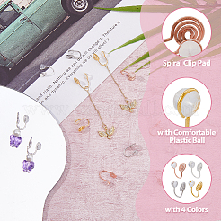 16Pcs 4 Colors Brass Vortex Clip-on Earring Findings&nbsp;FIND-FH0007-97