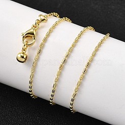 1MM Brass Column Link Chain Necklaces&nbsp;NJEW-M108-14G
