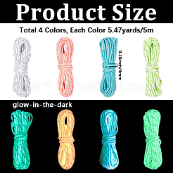 20M 4 Colors Luminous Glow in the Dark Polyester Cord&nbsp;AJEW-SP0004-85