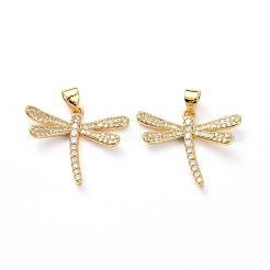 Brass Micro Pave Clear Cubic Zirconia Pendants&nbsp;ZIRC-L100-103G