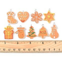 18Pcs 9 Styles Christmas Theme Opaque Resin Pendants&nbsp;RESI-FS0001-40