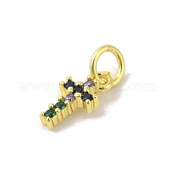 Brass Micro Pave Cubic Zirconia Charms&nbsp;KK-M283-20H-02