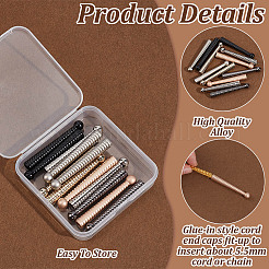 12Pcs 6 Colors Alloy Cord Ends&nbsp;FIND-HY0004-72