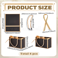 Paper Portable Gift Tote Boxes with Goldenrod Ribbon&nbsp;CON-WH0112-014