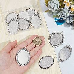 10Pcs 10 Styles Tibetan Style Alloy Pendant Cabochon Settings&nbsp;FIND-SP0002-50