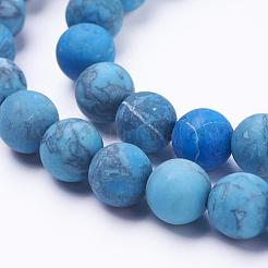 Dyed Natural Map Stone/Picasso Stone/Picasso Jasper Beads Strands&nbsp;G-F520-52-6mm