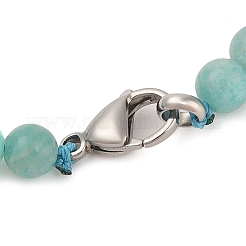 Natural Amazonite Round Beads Bracelets & Necklaces Sets&nbsp;SJEW-L132-19