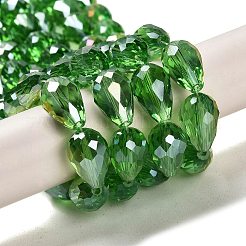 Electroplate Glass Beads Strands&nbsp;X-EGLA-D015-15x10mm-19