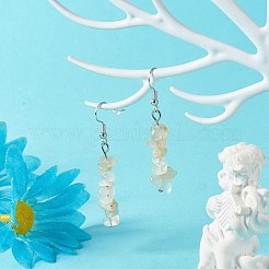 Natural White Moonstone Chip Beads Dangle Earrings&nbsp;EJEW-JE04649-08
