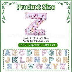 26Pcs Polyester Letter Computerized Embroidery Cloth Iron on/Sew on Patches&nbsp;DIY-GF0012-43