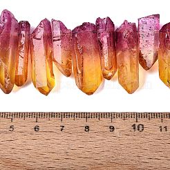 Two Tone Spray Painted Natural Quartz Crystal Points Beads Strands&nbsp;G-Q610-03E