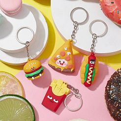 4Pcs 4 Styles Foods PVC Plastic Keychain&nbsp;KEYC-JKC00671