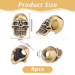 4Pcs Brass European Beads&nbsp;KK-FH0008-27B-AG