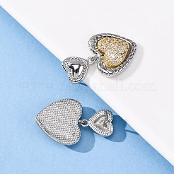 Brass Micro Pave Clear Cubic Zirconia Dangle Earrings&nbsp;EJEW-D322-01P