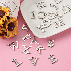 304 Stainless Steel Letter Pendant Rhinestone Settings&nbsp;STAS-TA0001-11P