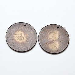 Wood Jewelry Findings Flat Round Coconut Pendants&nbsp;COCO-E001-10C