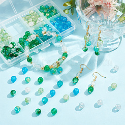 200pcs 8 Colors Spray Painted Crackle Glass Beads Strands&nbsp;CCG-AR0001-05