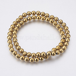 Electroplate Non-Magnetic Synthetic Hematite Beads Strands&nbsp;G-F585-C01-6mm
