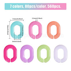 560Pcs 7 Colors Opaque Acrylic Linking Rings&nbsp;MACR-CA0001-41