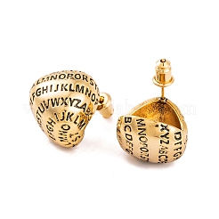 Letter Teardrop Brass Stud Earrings for Women&nbsp;EJEW-G391-02G