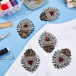 5Pcs Sacred Heart Plastic & Rhinestone Beading Appliques&nbsp;PATC-FG0001-79