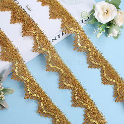 Polyester Flower Paillette Lace Ribbon&nbsp;OCOR-WH0078-109B